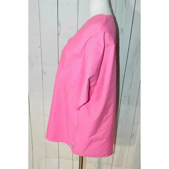 Crest Women's Pink Short Sleeve Scrub Shirt Size L - Picture 2 of 6